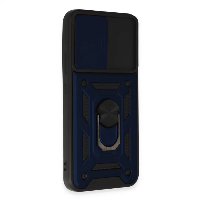 BUĞZ Samsung Galaxy A34 5g Kılıf Pars Lens Yüzüklü Silikon - Lacivert