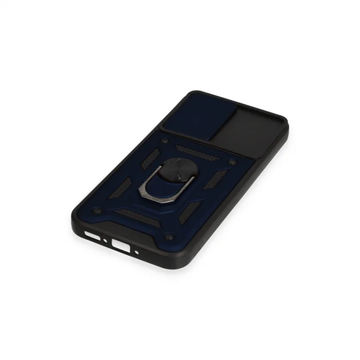 BUĞZ Samsung Galaxy A34 5g Kılıf Pars Lens Yüzüklü Silikon - Lacivert