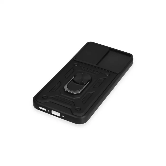 BUĞZ Samsung Galaxy A34 5g Kılıf Pars Lens Yüzüklü Silikon - Siyah