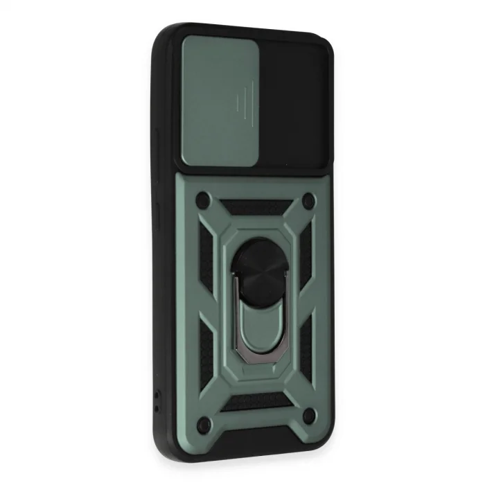 BUĞZ Samsung Galaxy A34 5g Kılıf Pars Lens Yüzüklü Silikon - Yeşil