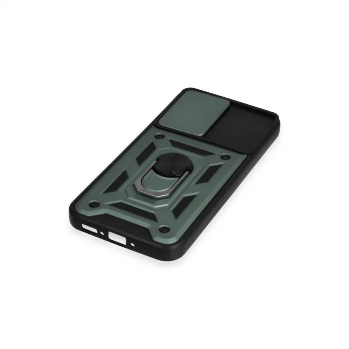 BUĞZ Samsung Galaxy A34 5g Kılıf Pars Lens Yüzüklü Silikon - Yeşil