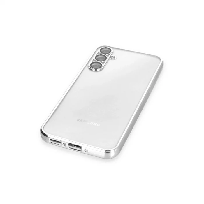 BUĞZ Samsung Galaxy A34 5g Kılıf Razer Lensli Silikon - Gümüş