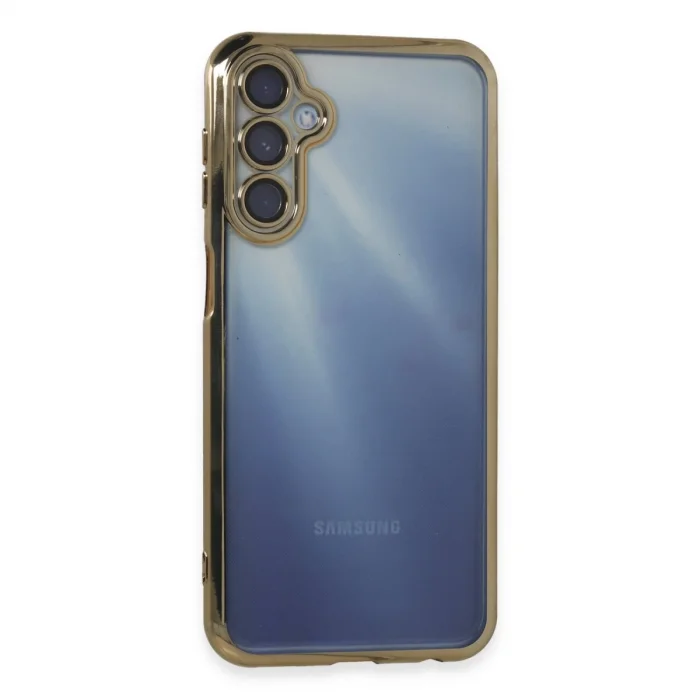 BUĞZ Samsung Galaxy A35 5g Kılıf Razer Lensli Silikon - Gold