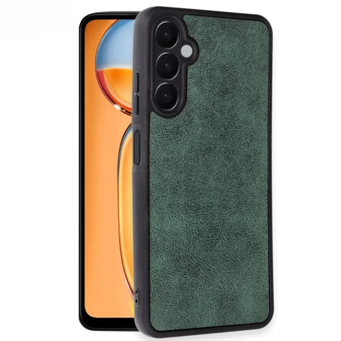 BUĞZ Samsung Galaxy A36 Kılıf Aras Deri Kapak - Koyu Yeşil