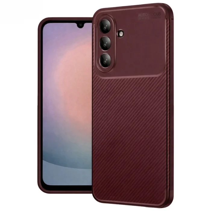 BUĞZ Samsung Galaxy A36 Kılıf Auto Focus Karbon Kapak - Bordo