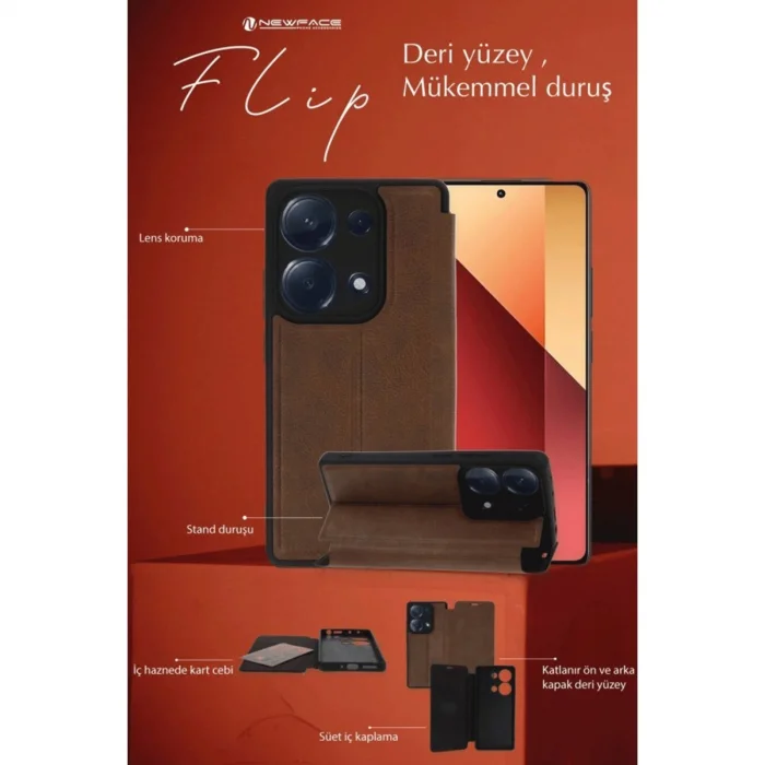 BUĞZ Samsung Galaxy A36 Kılıf Flip Cover - Taba