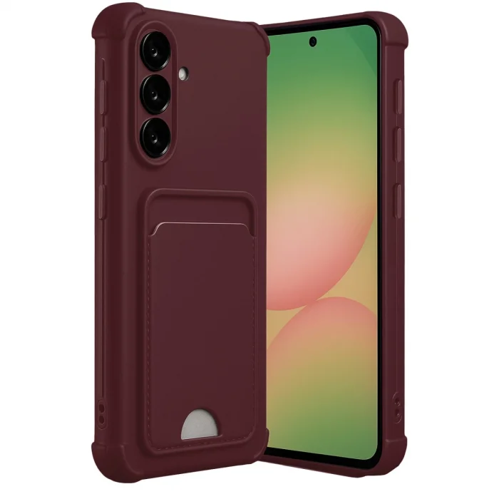 BUĞZ Samsung Galaxy A36 Kılıf Kelvin Kartvizitli Silikon - Bordo