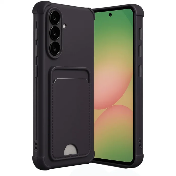 BUĞZ Samsung Galaxy A36 Kılıf Kelvin Kartvizitli Silikon - Siyah