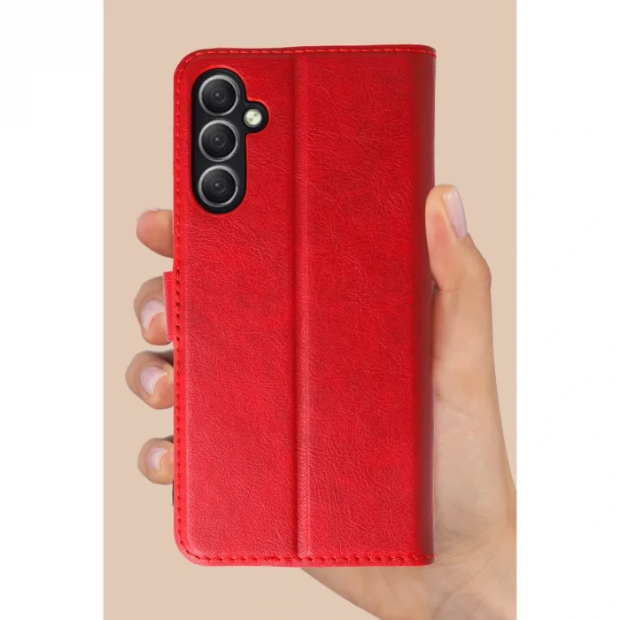 BUĞZ Samsung Galaxy A36 Kılıf Trend S Plus Kapaklı Kılıf - Taba