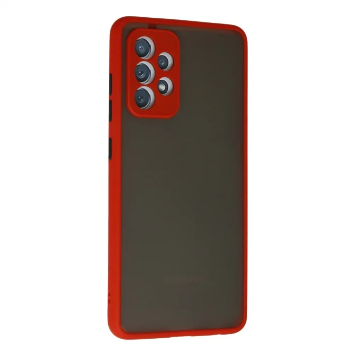 BUĞZ Samsung Galaxy A52 Kılıf Montreal Silikon Kapak - Kırmızı