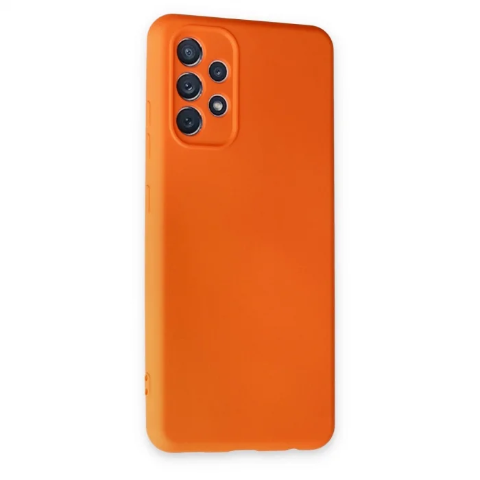 BUĞZ Samsung Galaxy A52 Kılıf Nano İçi Kadife Silikon - Turuncu
