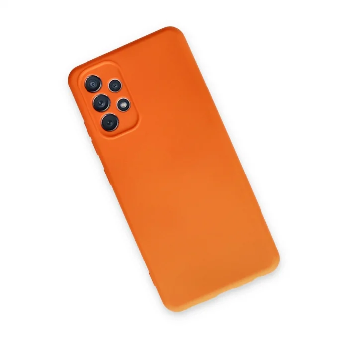 BUĞZ Samsung Galaxy A52 Kılıf Nano İçi Kadife Silikon - Turuncu