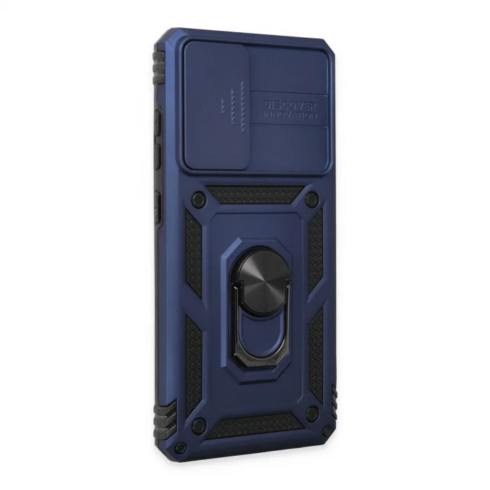 BUĞZ Samsung Galaxy A52 Kılıf Pars Lens Yüzüklü Silikon - Lacivert