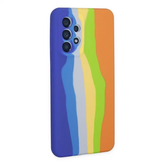 BUĞZ Samsung Galaxy A53 5g Kılıf Ebruli Lansman Silikon - Mavi-turuncu