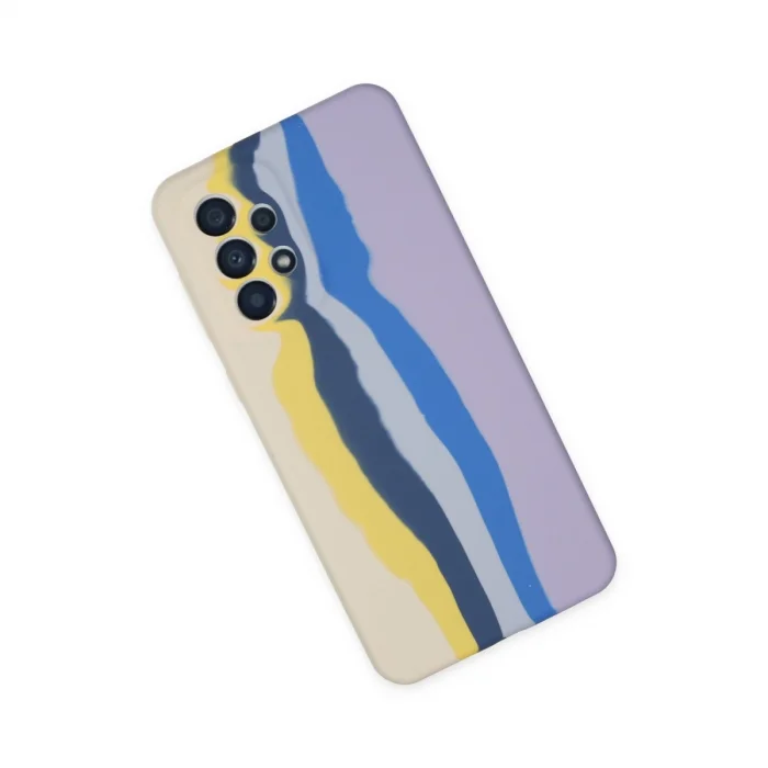 BUĞZ Samsung Galaxy A53 5g Kılıf Ebruli Lansman Silikon - Sarı-lila