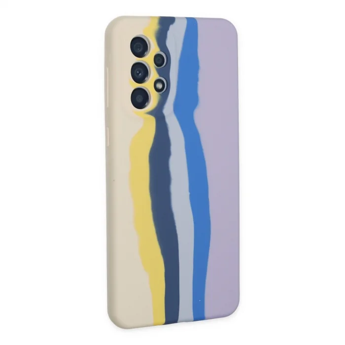 BUĞZ Samsung Galaxy A53 5g Kılıf Ebruli Lansman Silikon - Sarı-lila