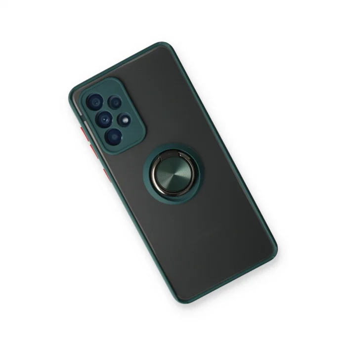 BUĞZ Samsung Galaxy A53 5g Kılıf Montreal Yüzüklü Silikon Kapak - Yeşil