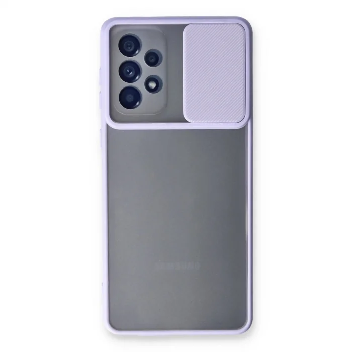 BUĞZ Samsung Galaxy A53 5g Kılıf Palm Buzlu Kamera Sürgülü Silikon - Lila