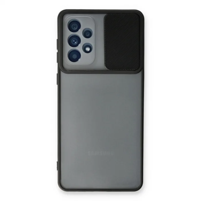 BUĞZ Samsung Galaxy A53 5g Kılıf Palm Buzlu Kamera Sürgülü Silikon - Siyah