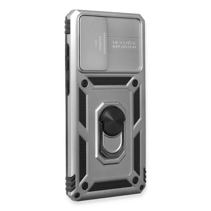 BUĞZ Samsung Galaxy A53 5g Kılıf Pars Lens Yüzüklü Silikon - Gümüş