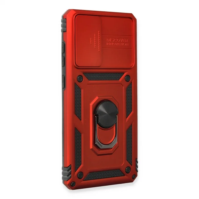 BUĞZ Samsung Galaxy A53 5g Kılıf Pars Lens Yüzüklü Silikon - Kırmızı