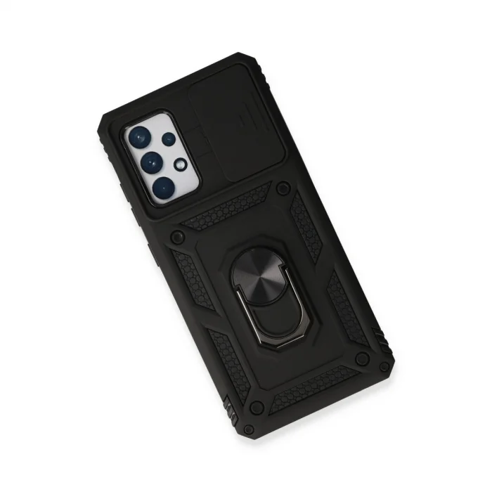 BUĞZ Samsung Galaxy A53 5g Kılıf Pars Lens Yüzüklü Silikon - Siyah