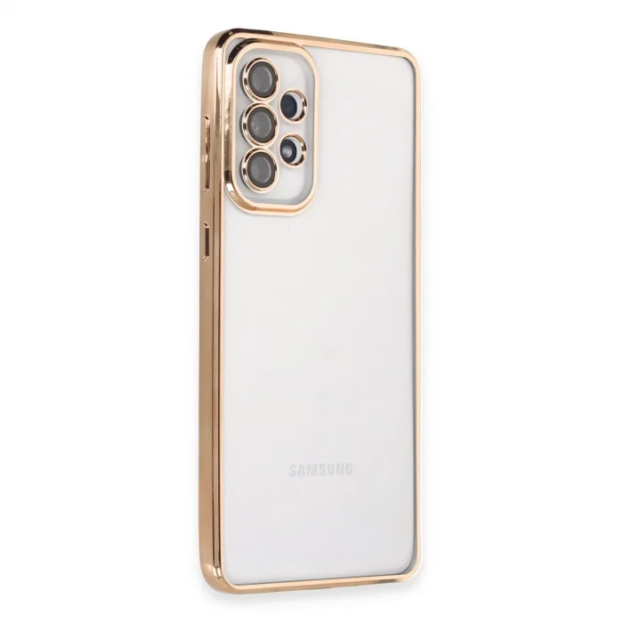 BUĞZ Samsung Galaxy A53 5g Kılıf Razer Lensli Silikon - Gold