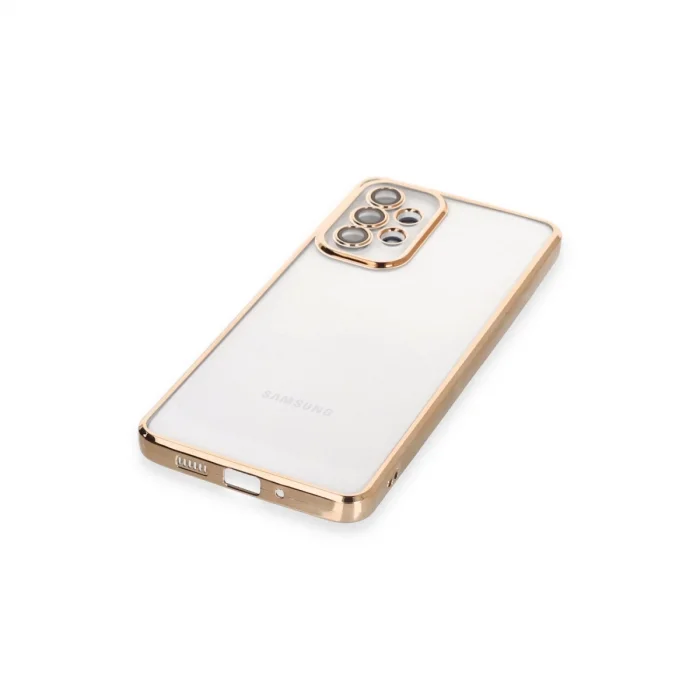 BUĞZ Samsung Galaxy A53 5g Kılıf Razer Lensli Silikon - Gold