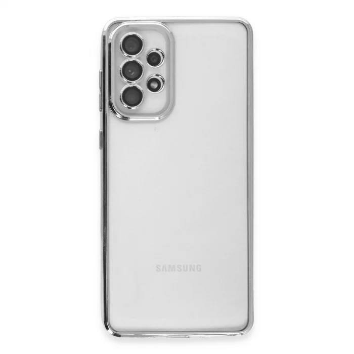 BUĞZ Samsung Galaxy A53 5g Kılıf Razer Lensli Silikon - Gümüş