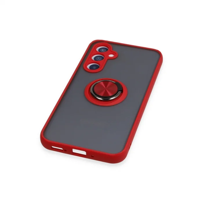 BUĞZ Samsung Galaxy A54 5g Kılıf Montreal Yüzüklü Silikon Kapak - Kırmızı