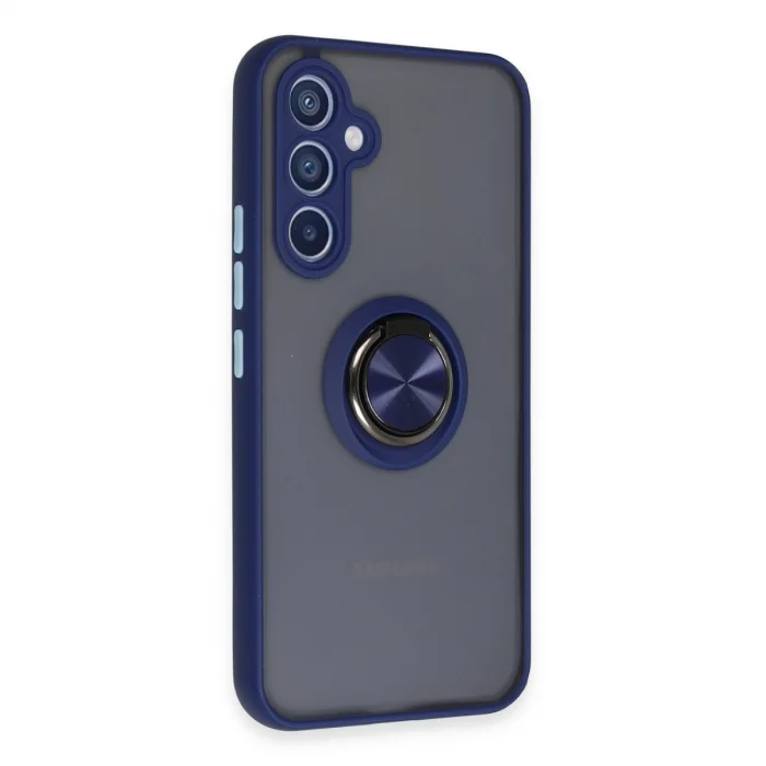 BUĞZ Samsung Galaxy A54 5g Kılıf Montreal Yüzüklü Silikon Kapak - Lacivert
