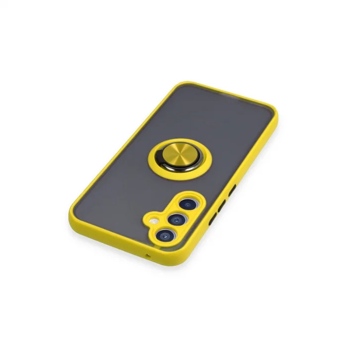 BUĞZ Samsung Galaxy A54 5g Kılıf Montreal Yüzüklü Silikon Kapak - Sarı