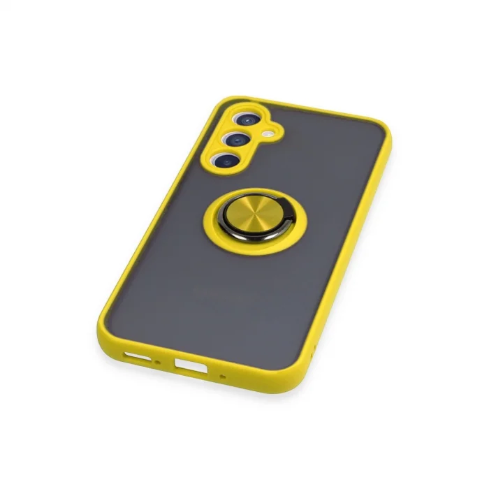 BUĞZ Samsung Galaxy A54 5g Kılıf Montreal Yüzüklü Silikon Kapak - Sarı