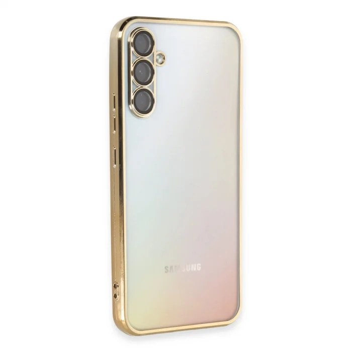 BUĞZ Samsung Galaxy A54 5g Kılıf Razer Lensli Silikon - Gold