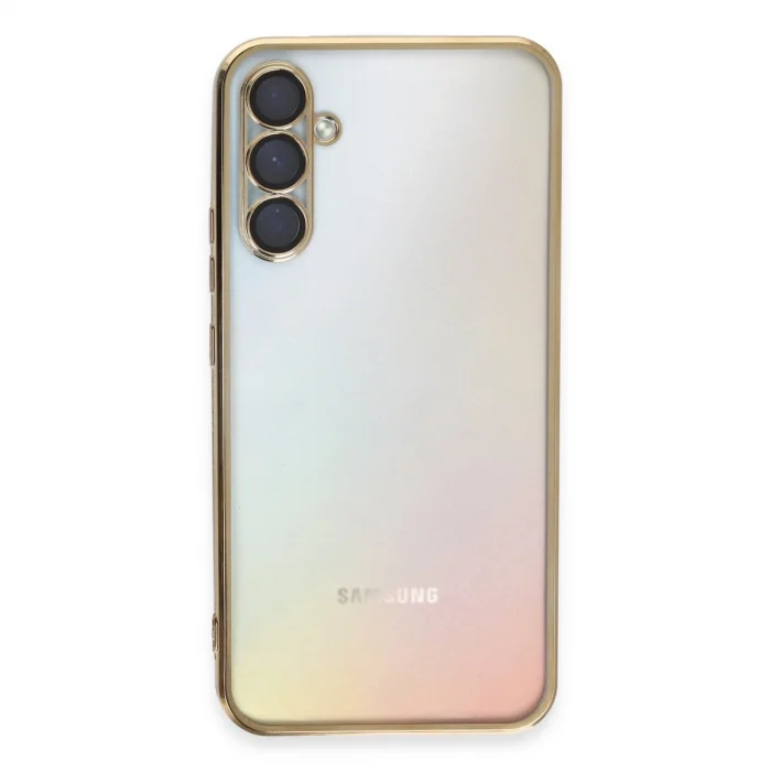 BUĞZ Samsung Galaxy A54 5g Kılıf Razer Lensli Silikon - Gold