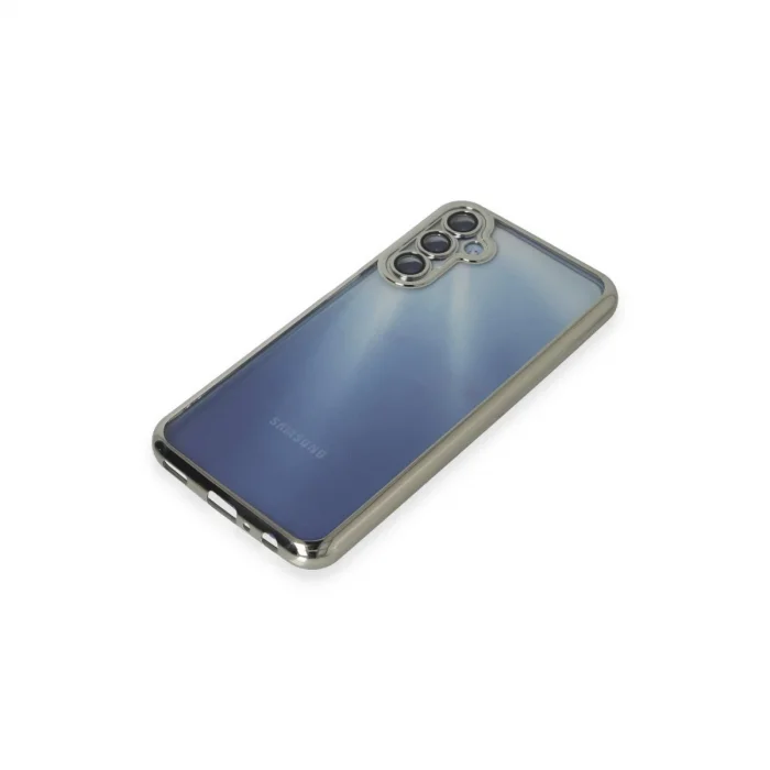 BUĞZ Samsung Galaxy A55 5g Kılıf Razer Lensli Silikon - Gümüş