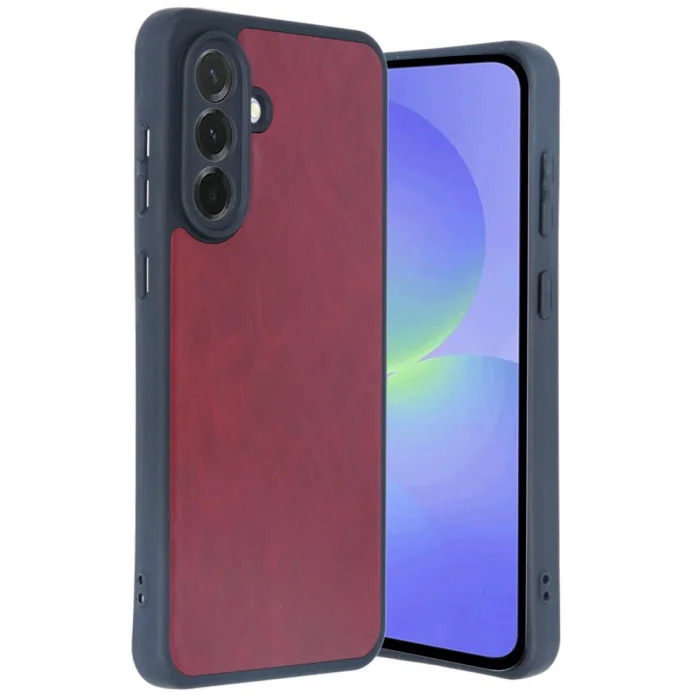 BUĞZ Samsung Galaxy A56 Kılıf Aras Deri Kapak - Bordo