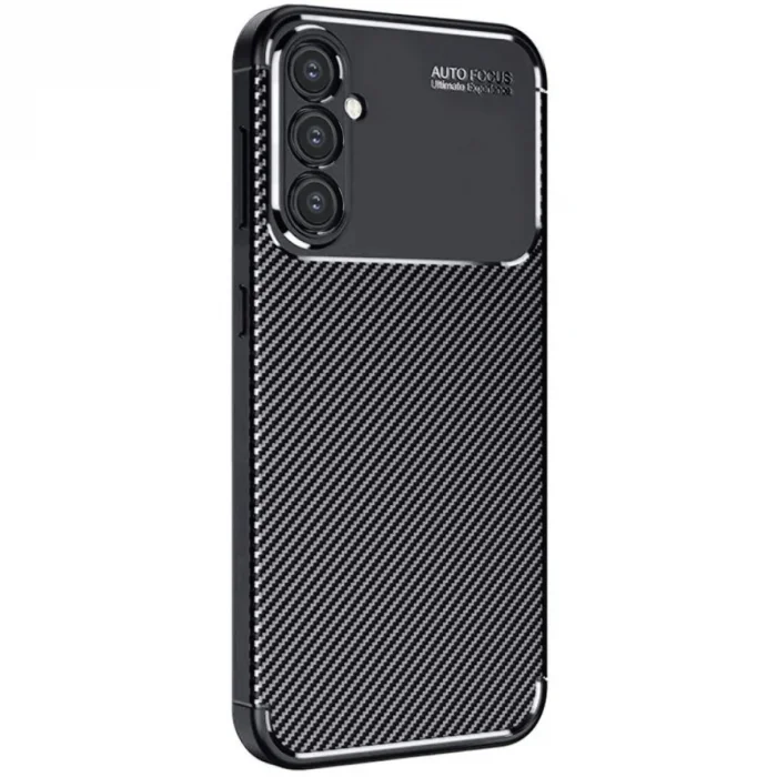 BUĞZ Samsung Galaxy A56 Kılıf Auto Focus Karbon Kapak - Siyah