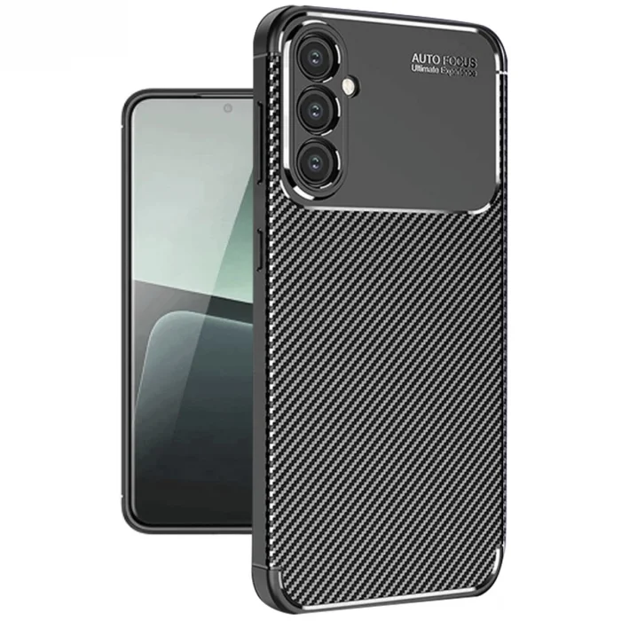 BUĞZ Samsung Galaxy A56 Kılıf Auto Focus Karbon Kapak - Siyah