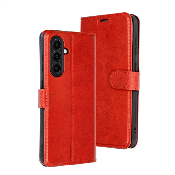 BUĞZ Samsung Galaxy A56 Kılıf Trend S Plus Kapaklı Kılıf - Kırmızı