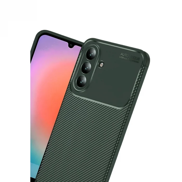 BUĞZ Samsung Galaxy A57 5g Auto Focus Karbon Kapak - Koyu Yeşil