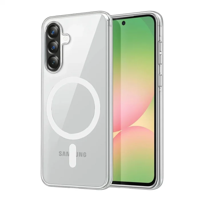 BUĞZ Samsung Galaxy A57 5g Combo Sert Şeffaf Magsafe Kapak - Şeffaf