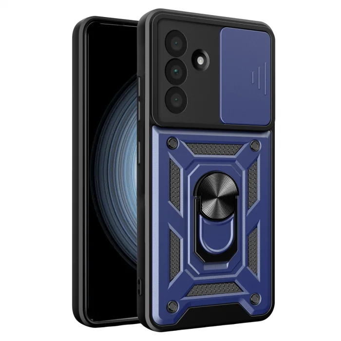 BUĞZ Samsung Galaxy A57 5g Pars Lens Yüzüklü Silikon - Lacivert