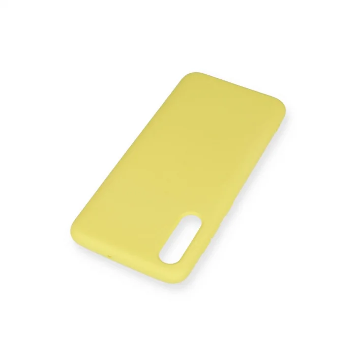 BUĞZ Samsung Galaxy A70 Kılıf Nano İçi Kadife Silikon - Sarı