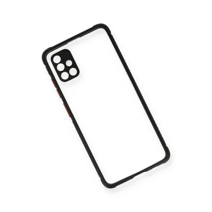 BUĞZ Samsung Galaxy A71 Kılıf Miami Şeffaf Silikon - Siyah