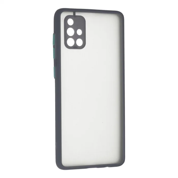 BUĞZ Samsung Galaxy A71 Kılıf Montreal Silikon Kapak - Gri