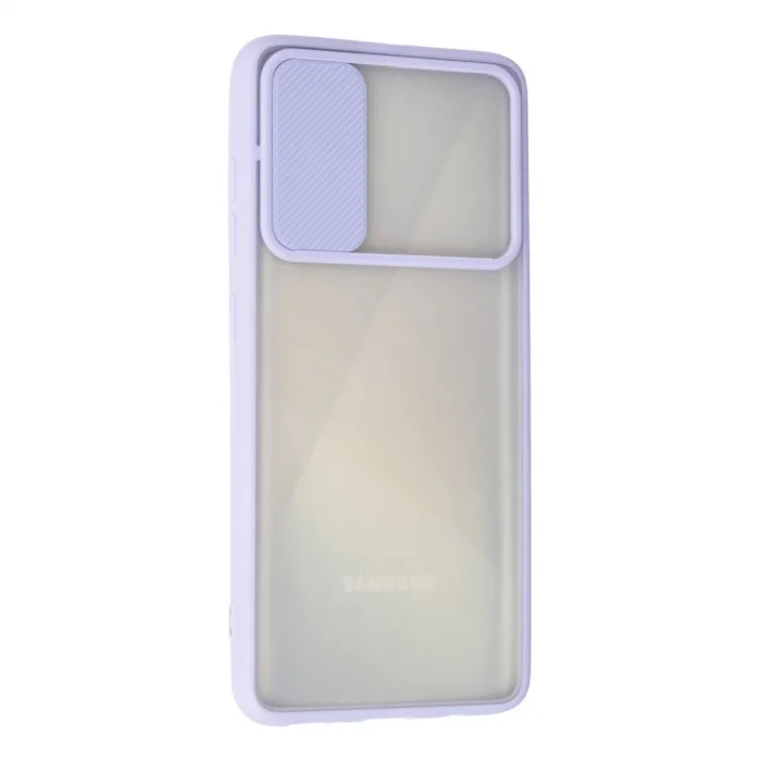 BUĞZ Samsung Galaxy A71 Kılıf Palm Buzlu Kamera Sürgülü Silikon - Lila