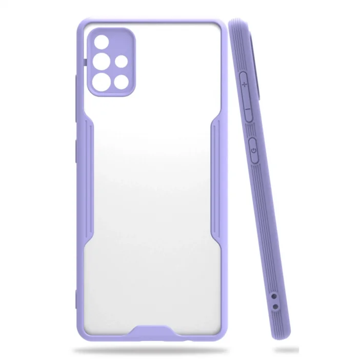 BUĞZ Samsung Galaxy A71 Kılıf Platin Silikon - Lila