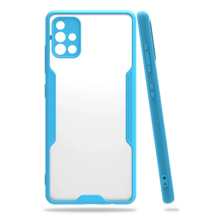 BUĞZ Samsung Galaxy A71 Kılıf Platin Silikon - Mavi