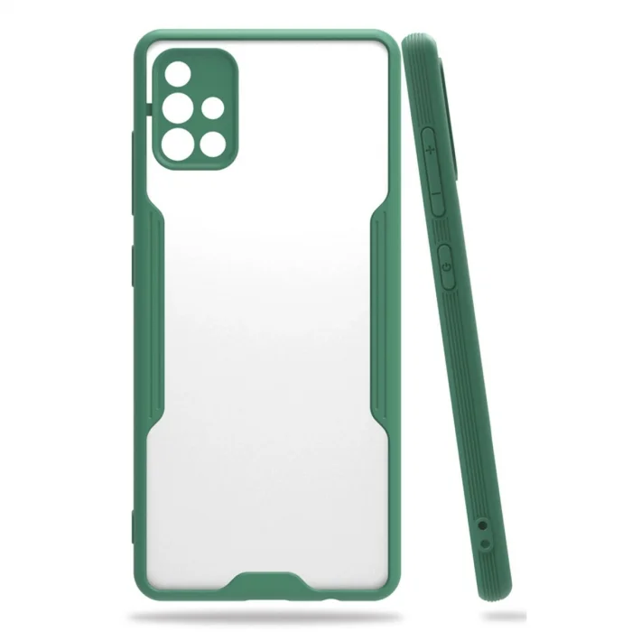 BUĞZ Samsung Galaxy A71 Kılıf Platin Silikon - Yeşil